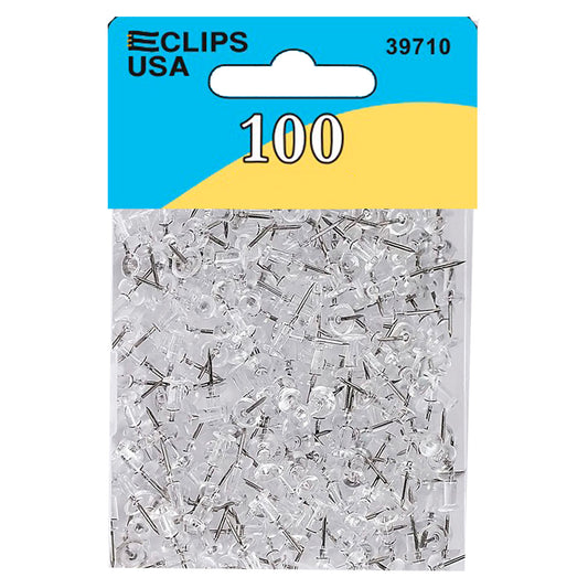 39710: Clear Push Pins - 100 Pack