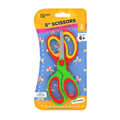 Scissors:  2 Pack 5", Blunt & Pointed Tip | Case Pack
