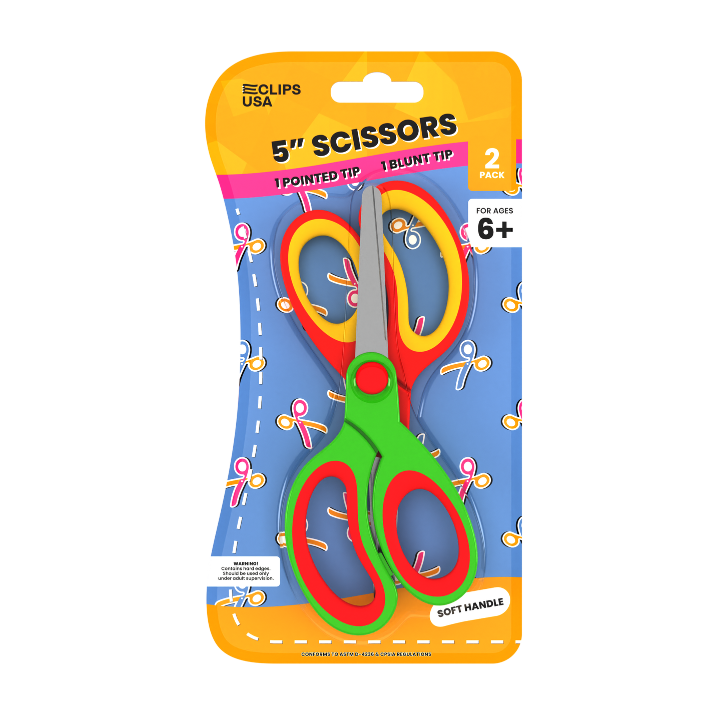 Scissors:  2 Pack 5", Blunt & Pointed Tip | Case Pack