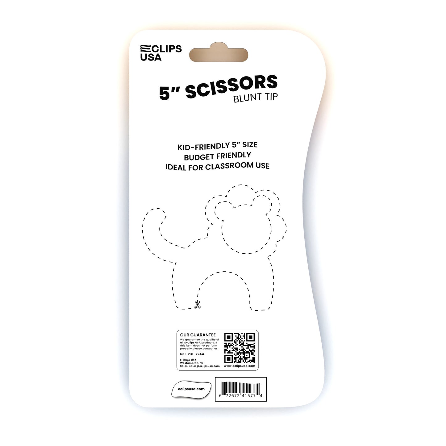 Kids Scissors - Safe For School, 5 Inches, Assorted Colors, 2 Pack, Blunt Tip