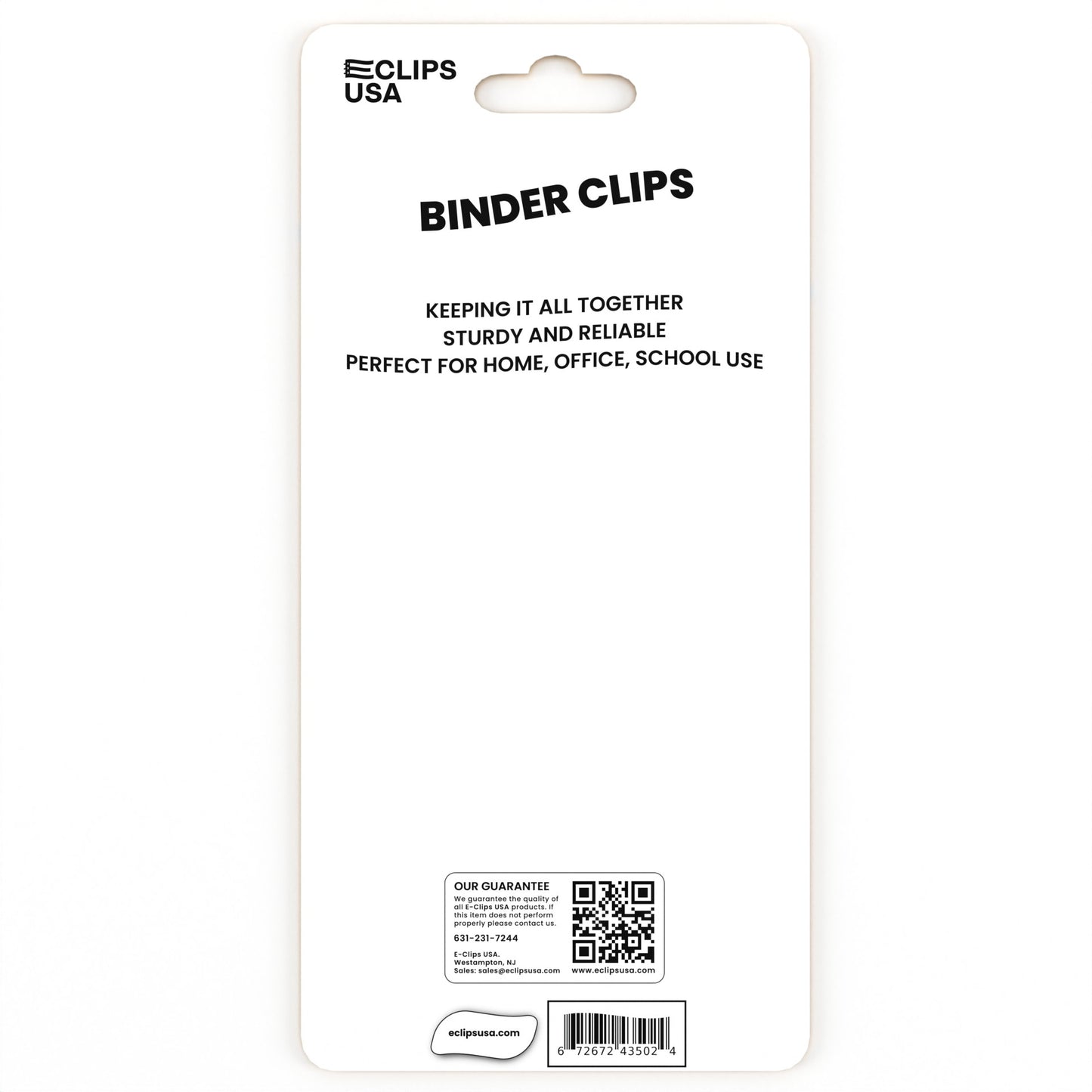 Large Binder Clips - Black Plastic Cap, 1.25-inch, Steel Wire, 8 Pack