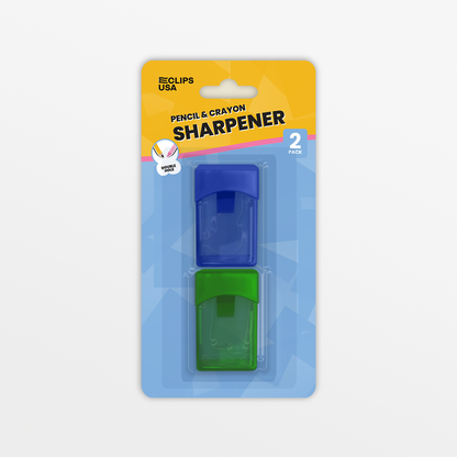 46022: Dual Pack Pencil & Crayon Sharpener in Blue and Green