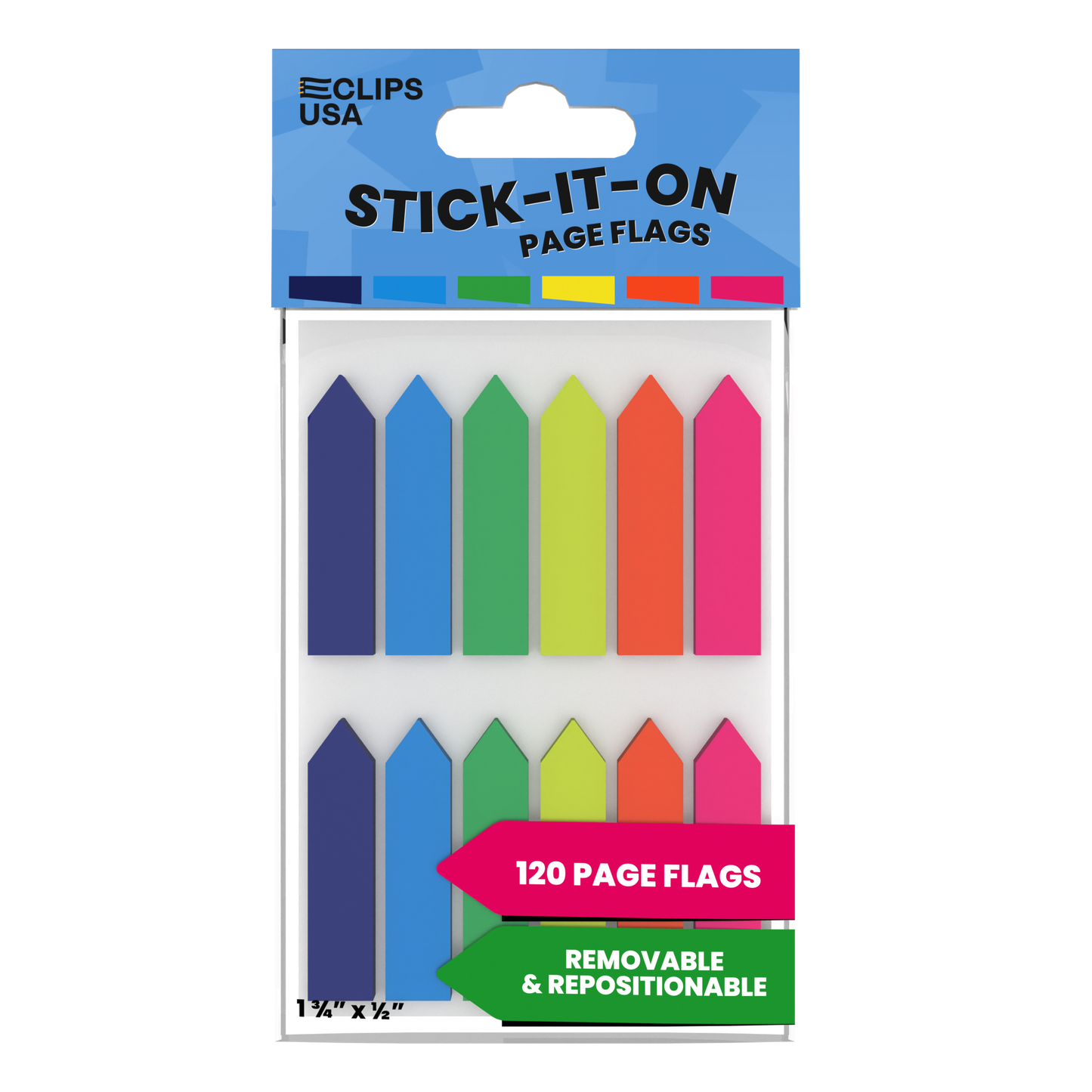 Page Arrows Marker - Stick And Remove, 0.5 X 1.75 Inches, 10 Assorted Neon Colors, 250-count