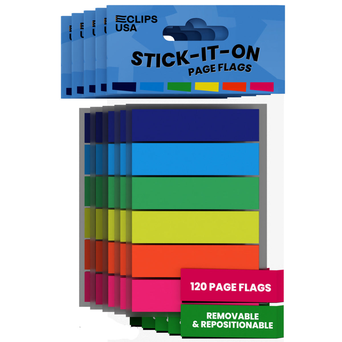 Page Marker - Stick And Remove, 0.5 X 1.75 Inches, 10 Assorted Neon Colors, 1000-count