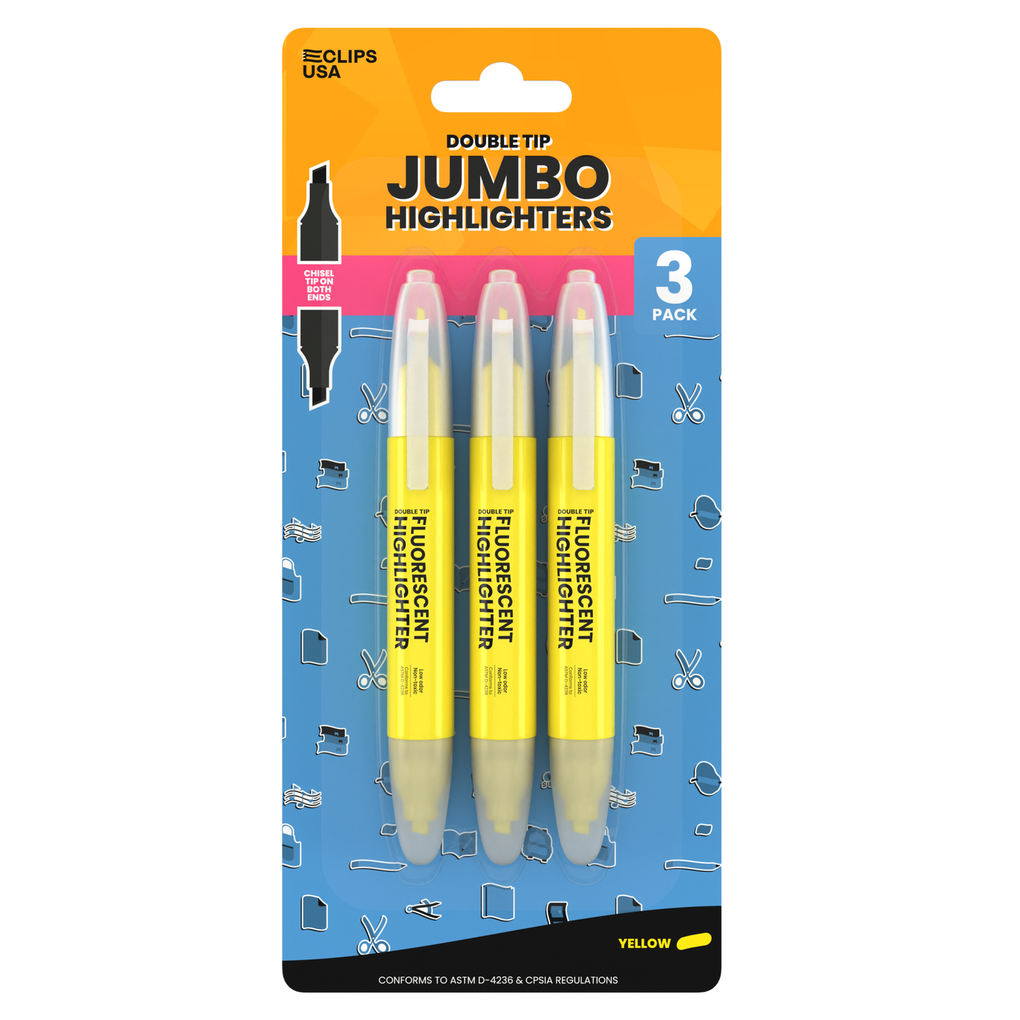 Front facing image of Jumbo Fluorescent Highlighter Pen.