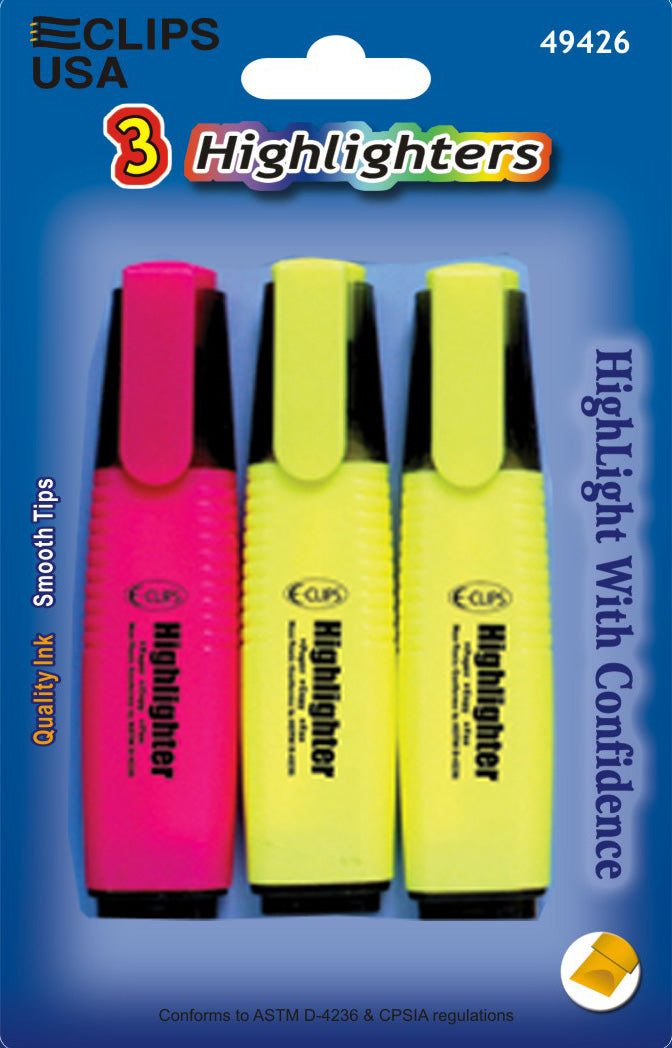 49426: Assorted Jumbo Highlighters - 3 Pack