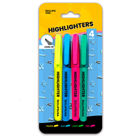 49481: Assorted Smooth Tip Highlighters - 4 Pack
