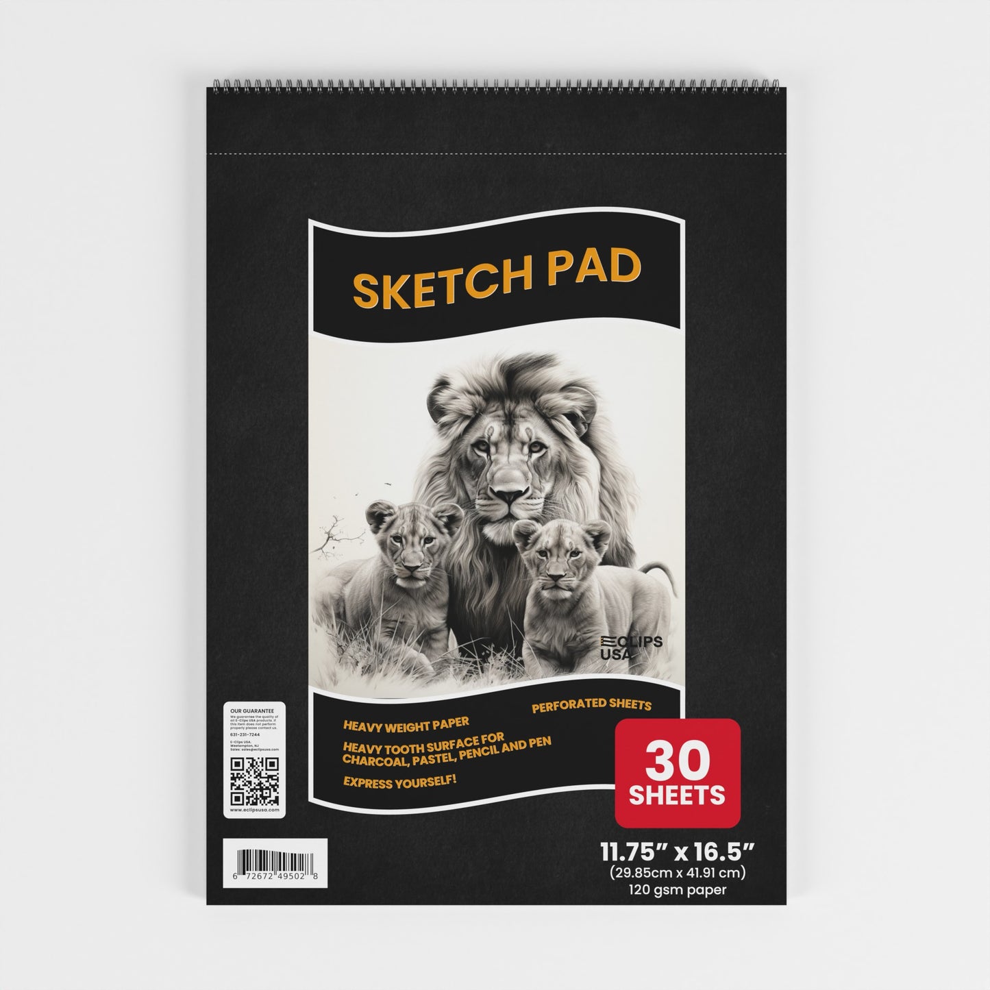 Top-Spiral Sketch Pad - 11.75 X 16.5 Inches, 120 Gsm Heavy-tooth Paper, 30 Sheets