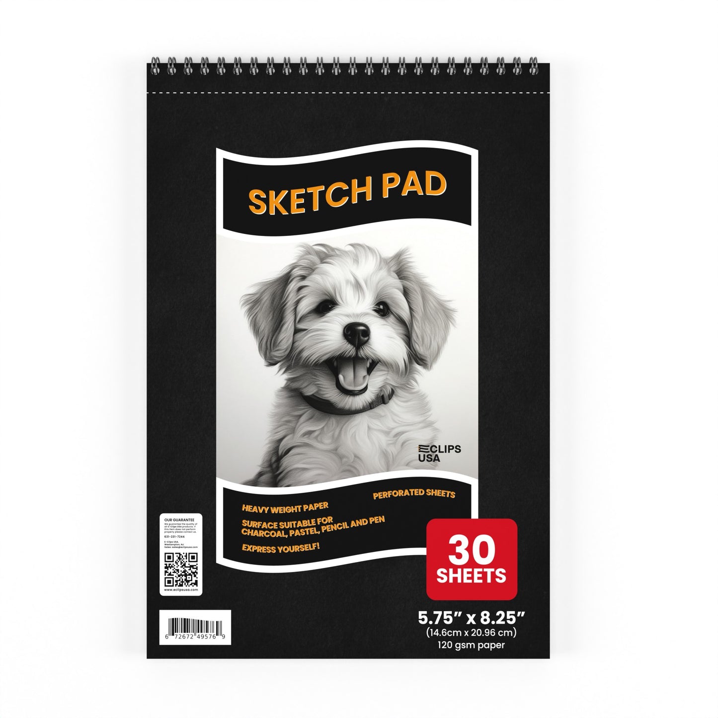 Top-Spiral Sketch Pad - 5.75 X 8.25 Inches, 120 Gsm Heavy-tooth Paper, 30 Sheets