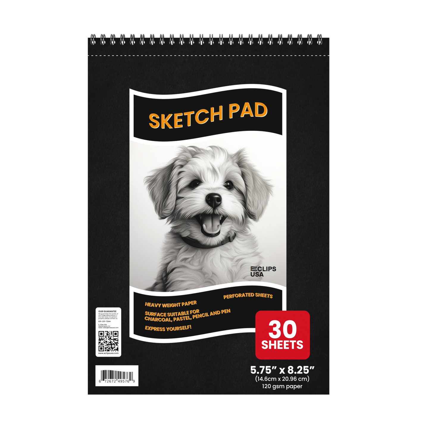 Top-Spiral Sketch Pad - 5.75 X 8.25 Inches, 120 Gsm Heavy-tooth Paper, 30 Sheets