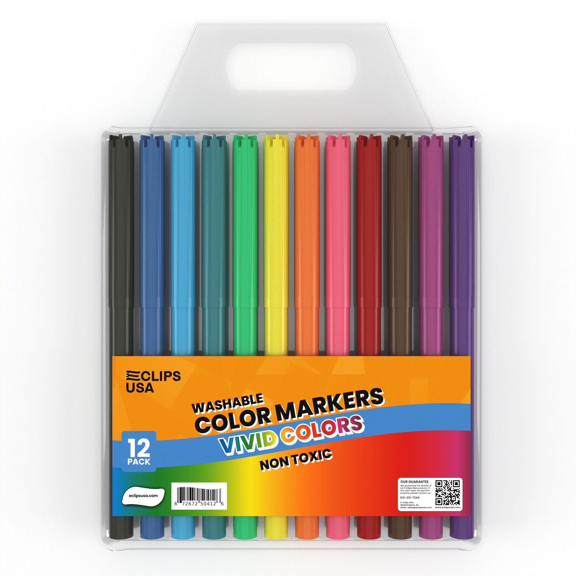 Coloring Markes Washable Fine-Tip Assorted Vivid Colors Watercolor Markers โ E-Clips USA