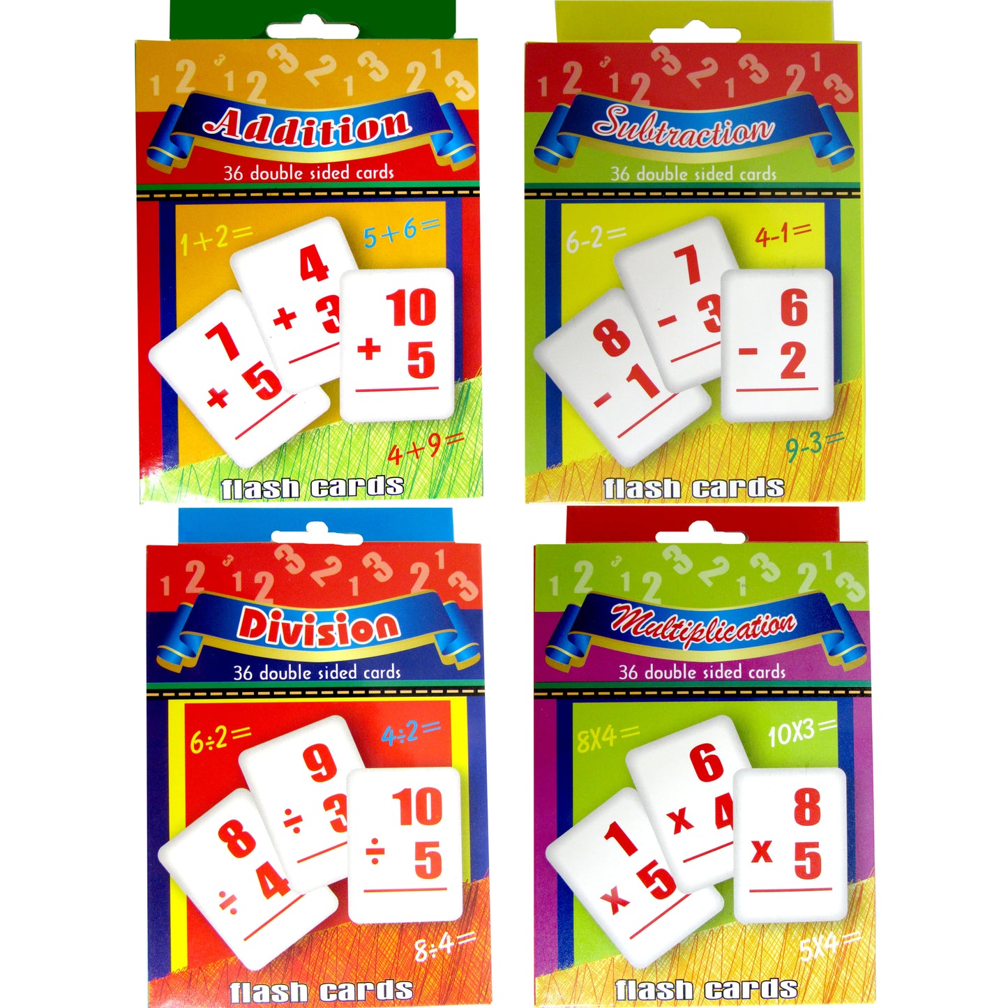 51492:  Flash Card, Assorted Math, 36 Cards