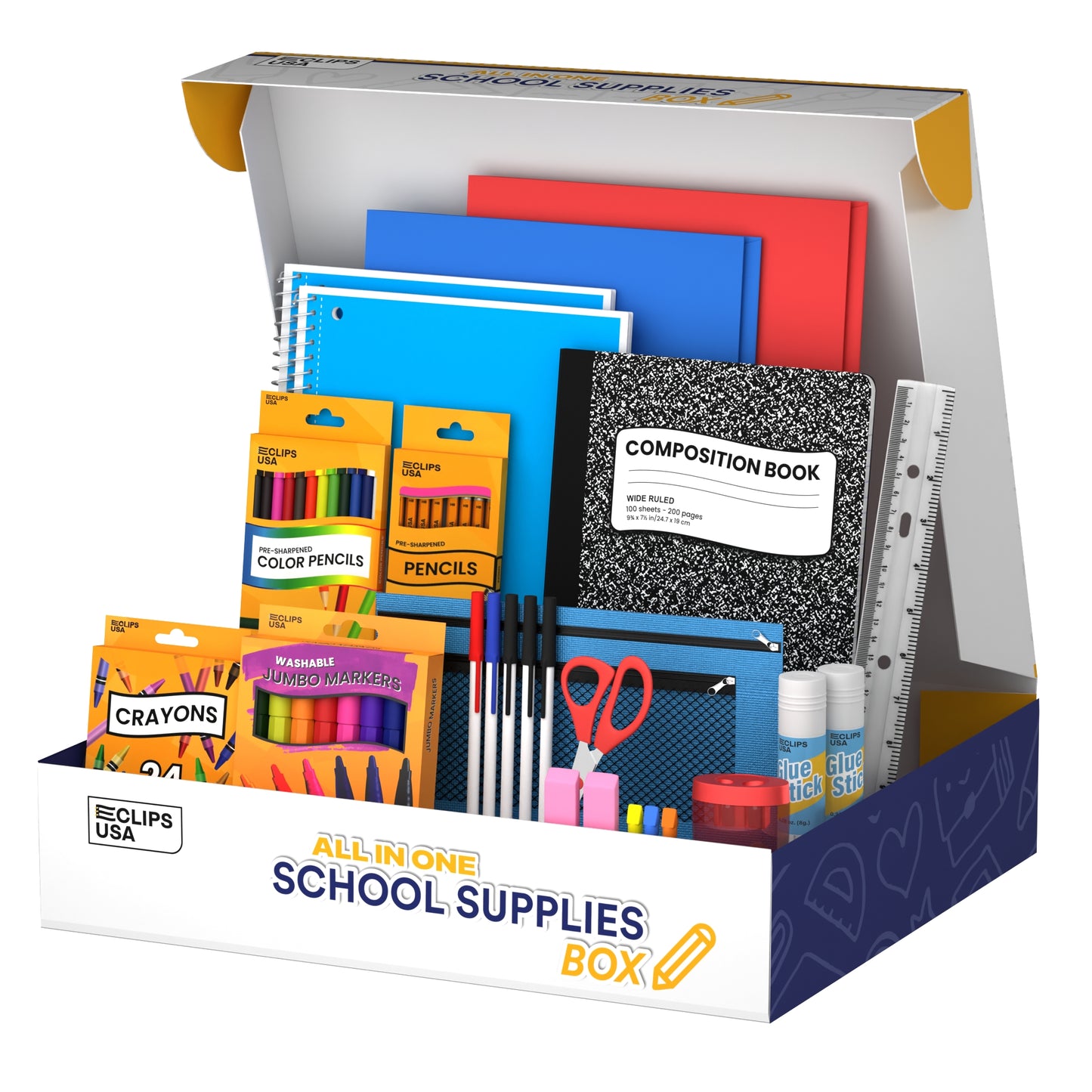 Bulk 77-Piece Universal School Supply Kit