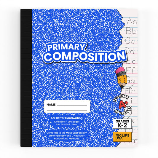 Primary Composition Notebook - Primary-ruled, K-2 Classroom, Learn How To Write