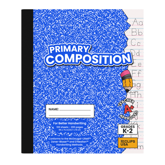 Primary Composition Notebook - Primary-ruled, K-2 Classroom, Learn How To Write