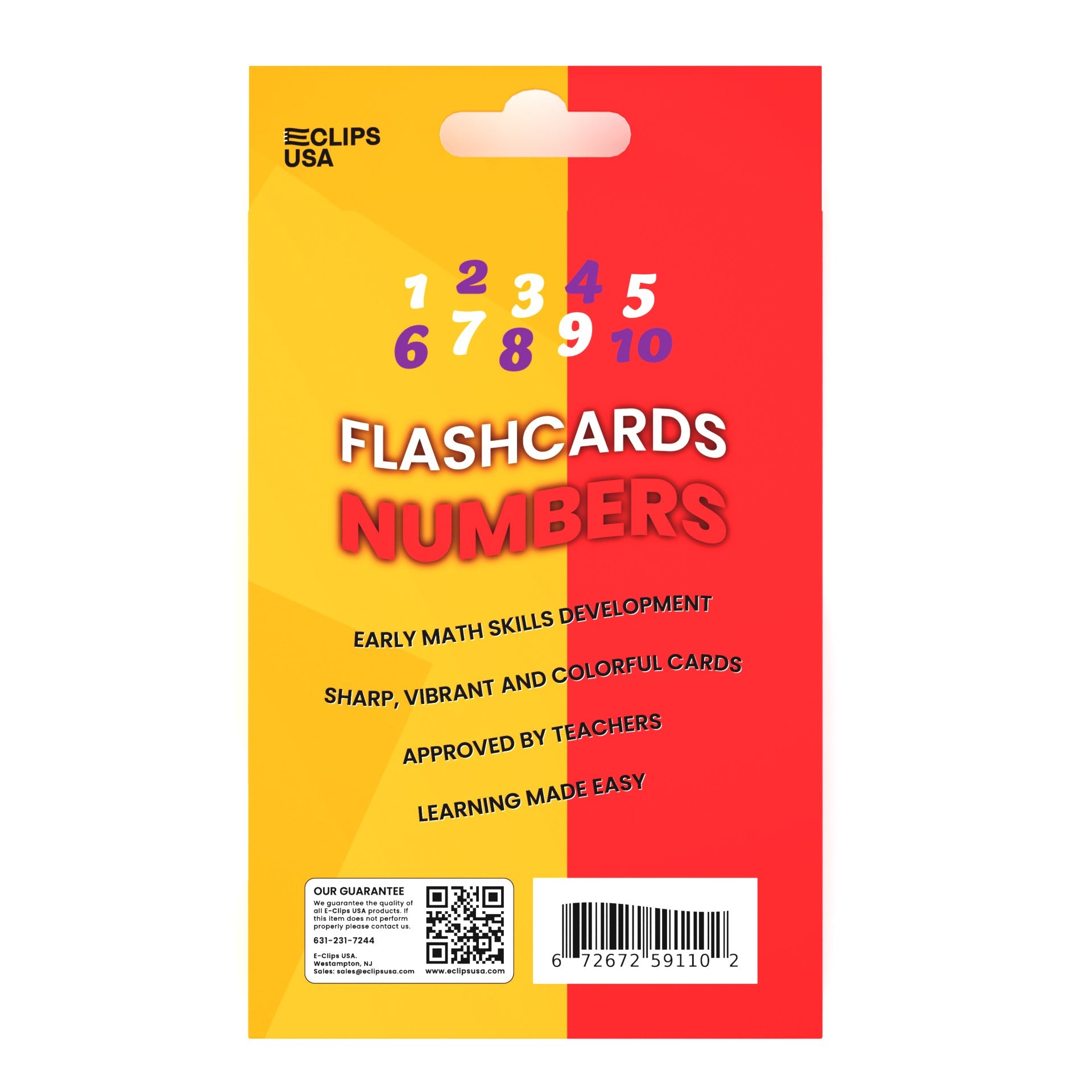 48 Sets: E-Clips USA Numbers Flash Cards