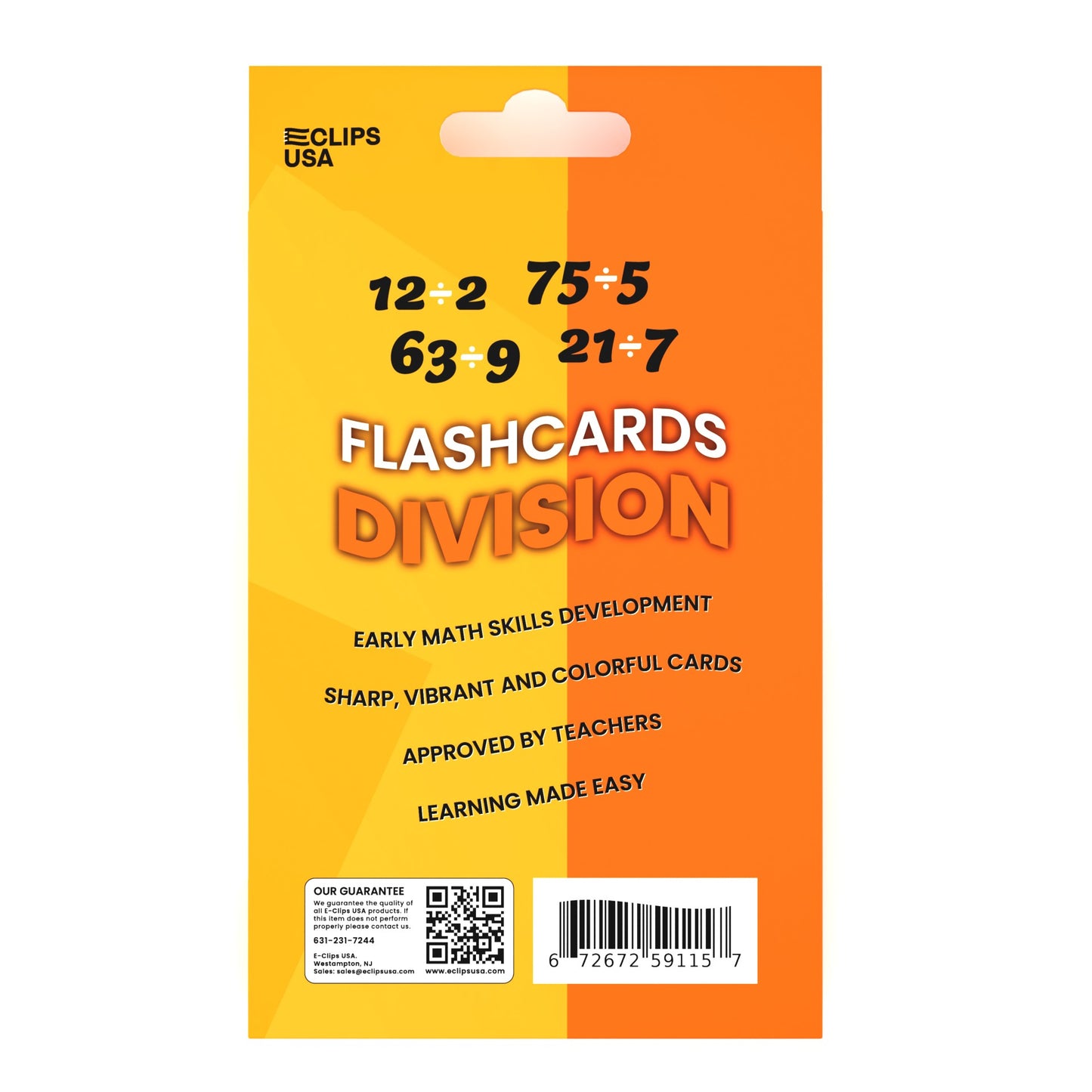 Division Flash Cards: Set of 36 Cards, Case of 48 Sets