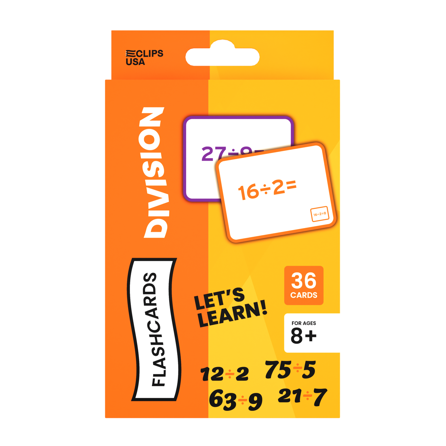 Division Flash Cards: Set of 36 Cards, Case of 48 Sets