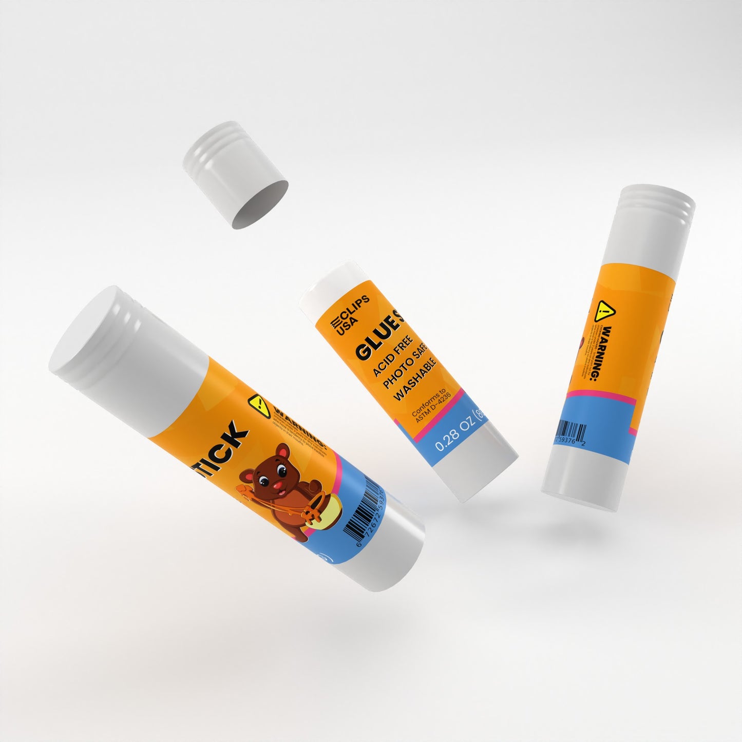 All-Purpose Clear Glue Sticks: 0.28 oz, Washable, Acid-Free, Photo-Safe, Case of 500 Units