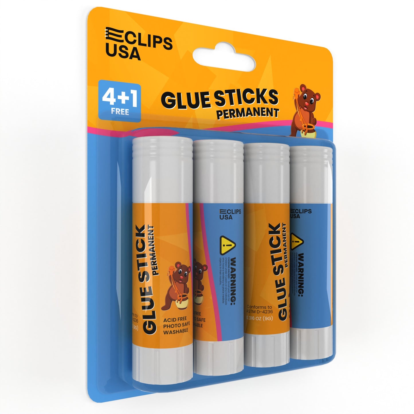 All-purpose Glue Sticks - Washable, Acid-free, Photo-safe, 5 Pack, 0.316 Oz