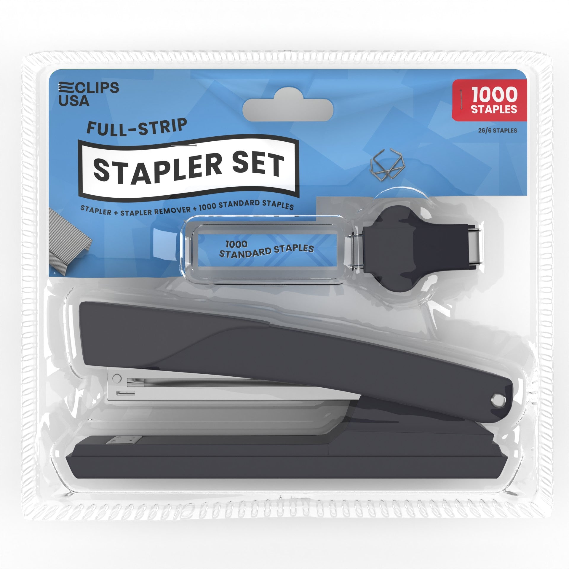 24 Sets: E-Clips USA Stapler Set