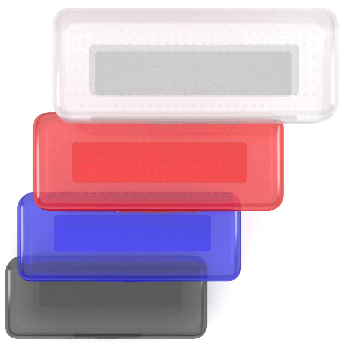 Clear Plastic Student Storage Box - Small Pencil Box, Assorted Colors, 8.25 X 3.25 X 1.75 Inches