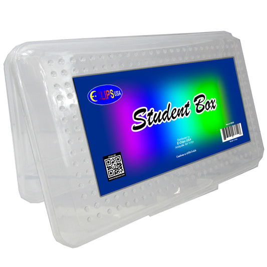 Pencil Cases:  Student Box - (Clear) 8 x 5 x 2 | Case Pack