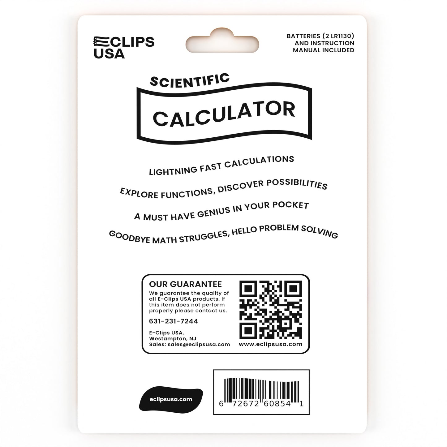 Pocket-Sized Scientific Calculator - Solar Powered, Flip Cover, 56 Scientific Functions, 10-digit Display