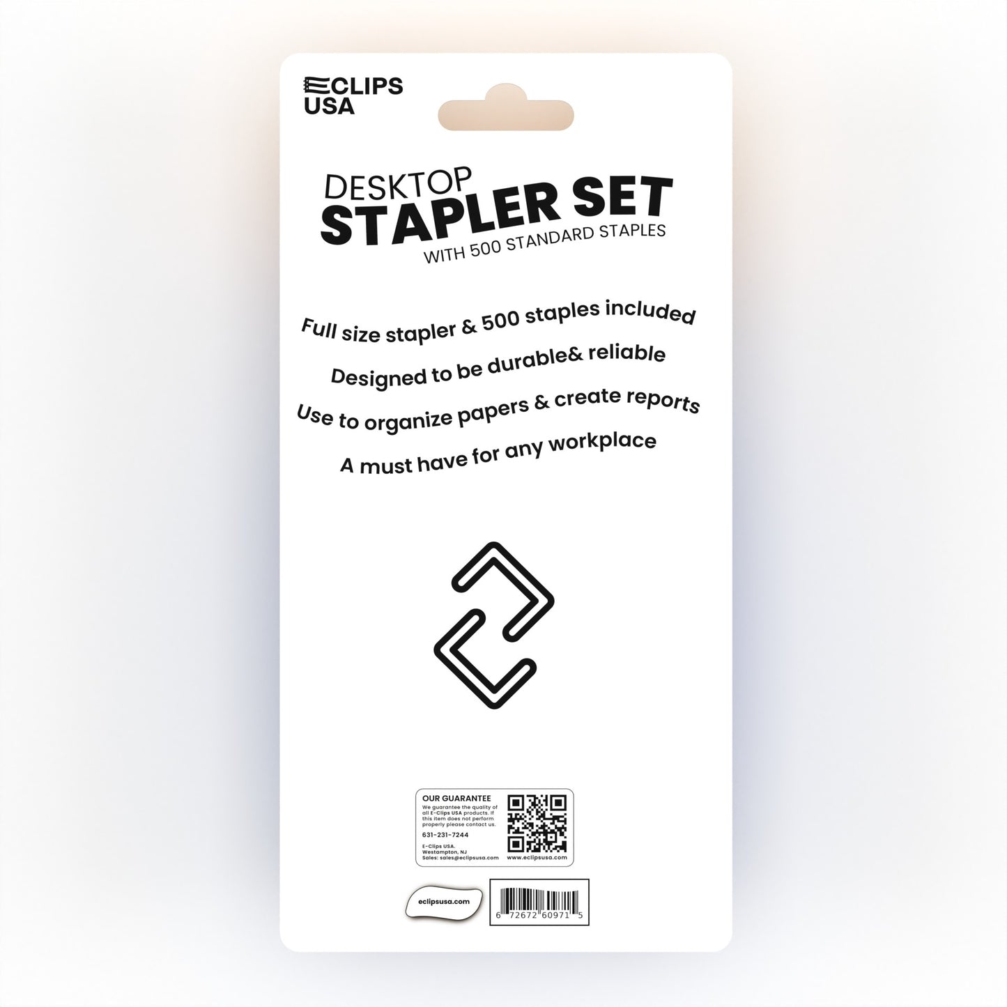 Stapler Set - Includes Full-strip Desktop Jam-free Stapler With 20 Sheet Capacity, And 500 Staples