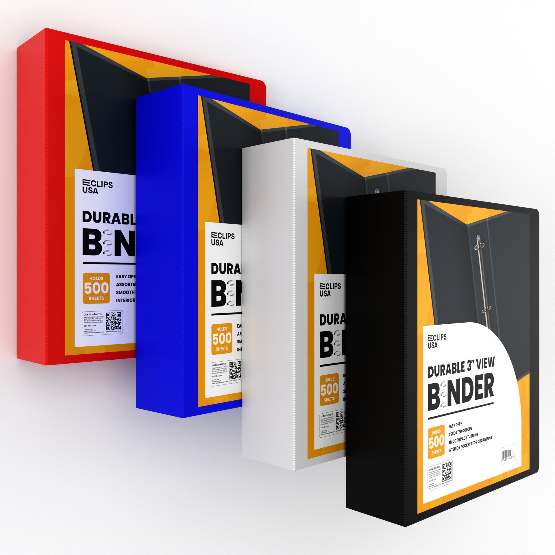 12 Units: E-Clips USA Durable View Binder