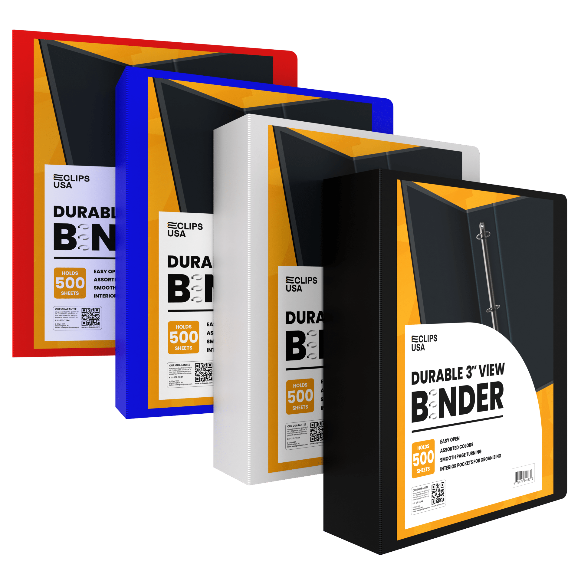 12 Units: E-Clips USA Durable View Binder