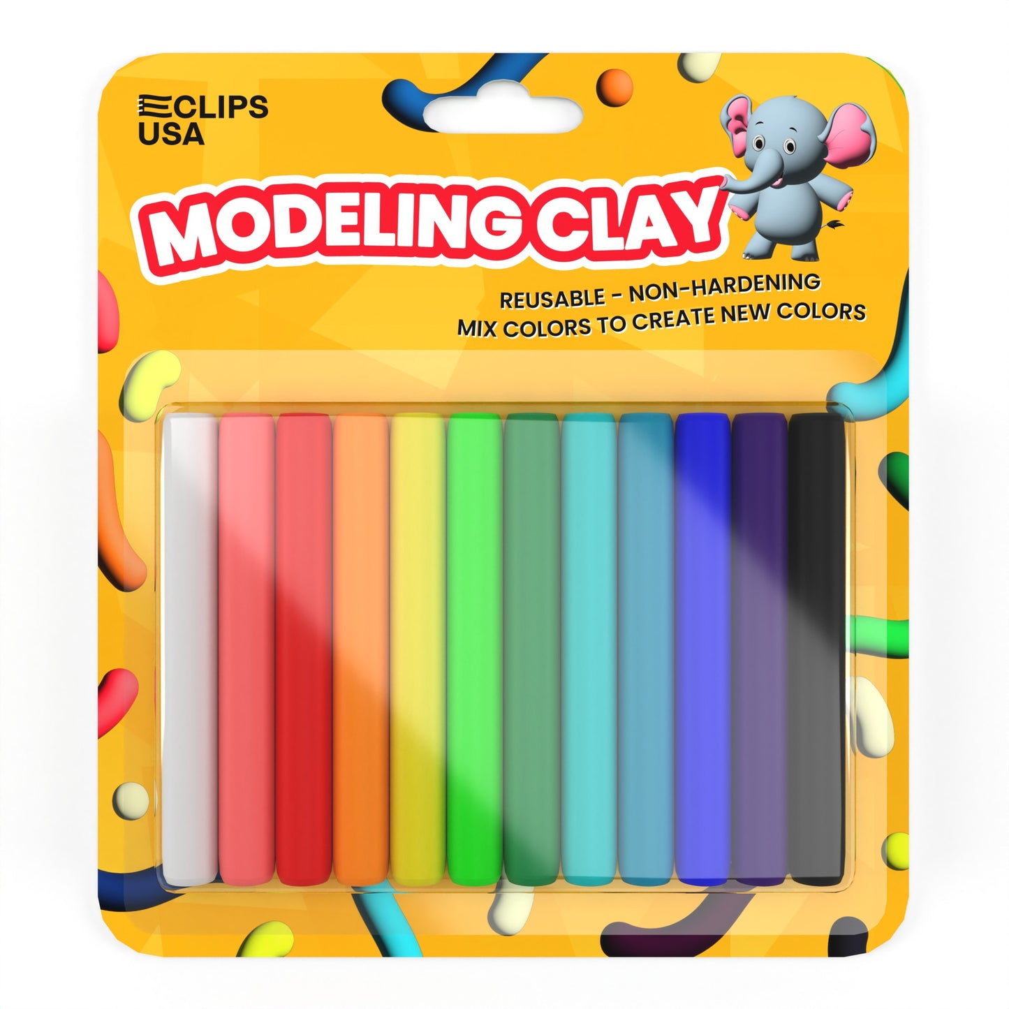 Modeling Clay For Kids: Net Weight 5.7 oz (161 g), 12 Assorted Non-Toxic Clay Sticks, Case of 48 Packs