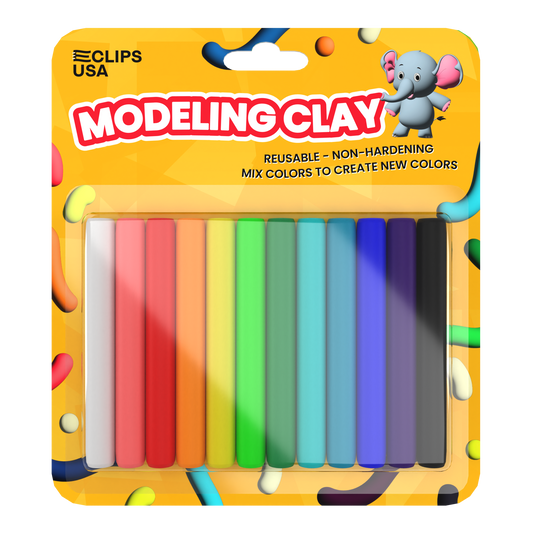 Modeling Clay For Kids: Net Weight 5.7 oz (161 g), 12 Assorted Non-Toxic Clay Sticks, Case of 48 Packs