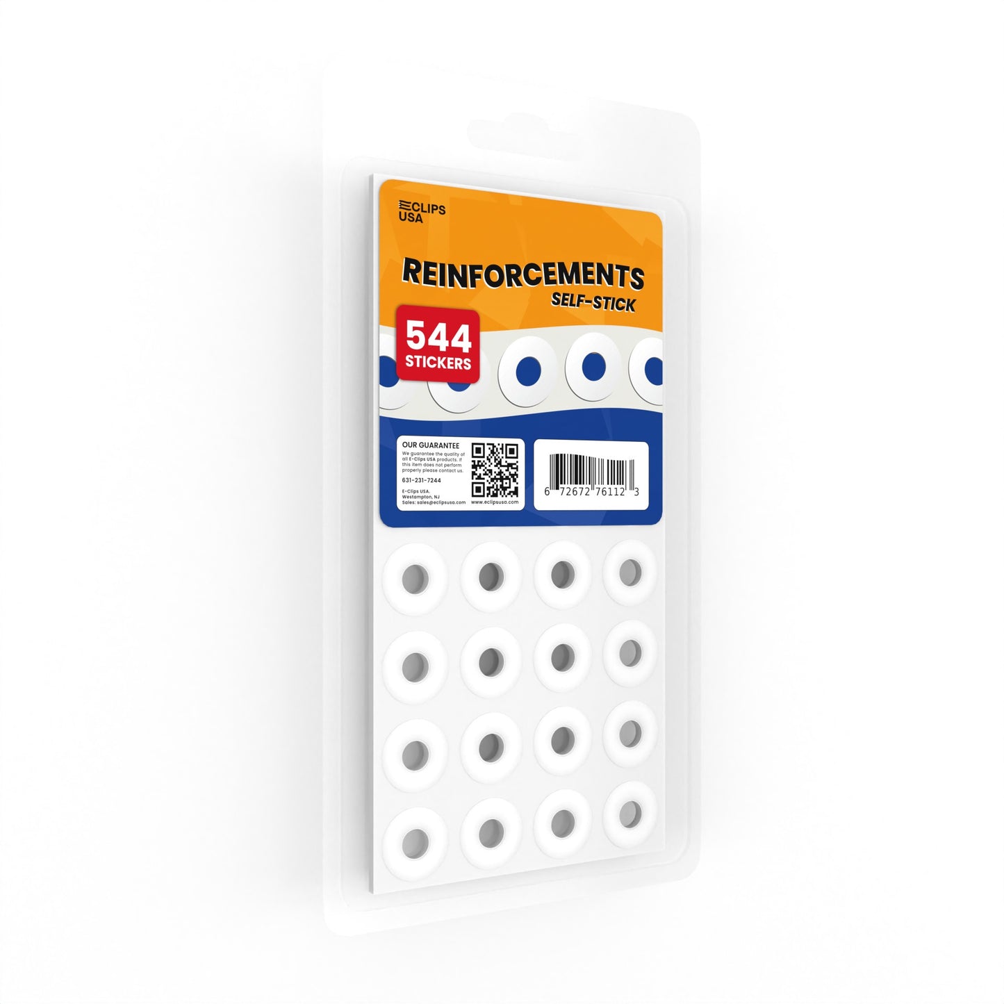 Reinforcement Labels - Self-stick, 1/4-Inch Diameter, White, 544 Labels On Sheets