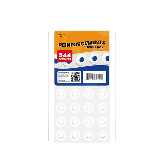 Reinforcement Labels - Self-stick, 1/4-Inch Diameter, White, 544 Labels On Sheets