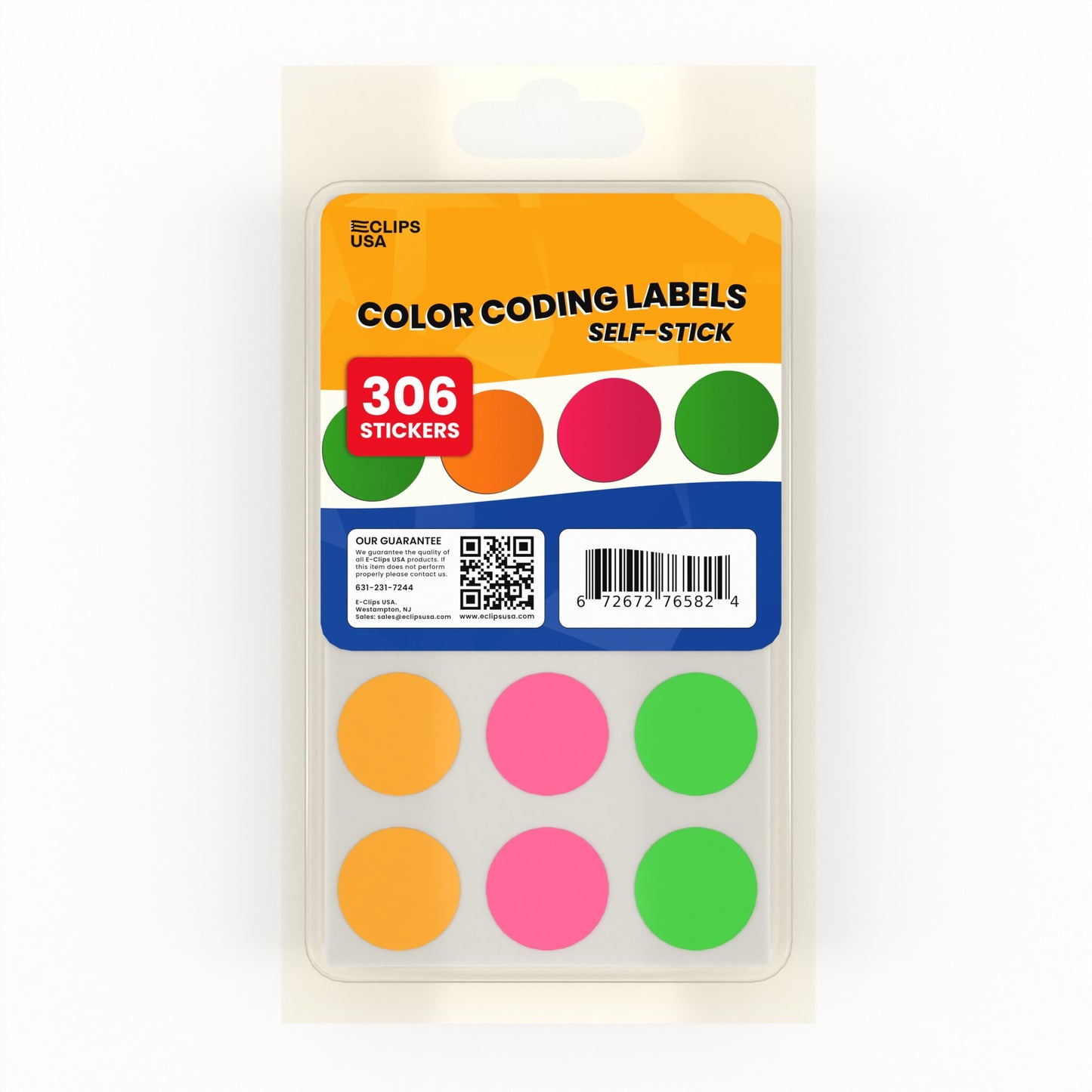 Color Coding Labels - Self-stick, 3/4 Inch Diameter, 306 Labels On Sheets, Assorted Colors