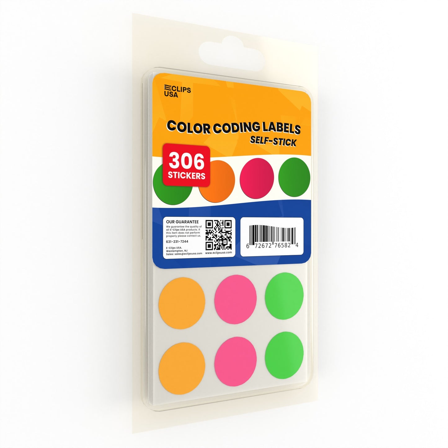 Color Coding Labels - Self-stick, 3/4 Inch Diameter, 306 Labels On Sheets, Assorted Colors