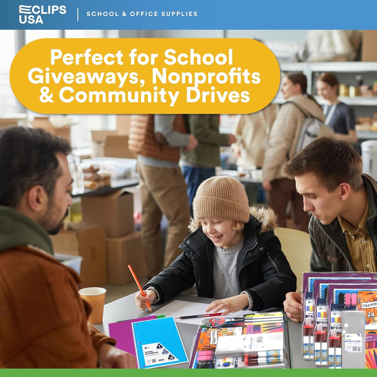 School Supply Kits for K-5 Students Case of 12 Kits
