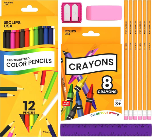11-Piece Bulk School Supply Kits – 48 Pack Wholesale Back to School Set