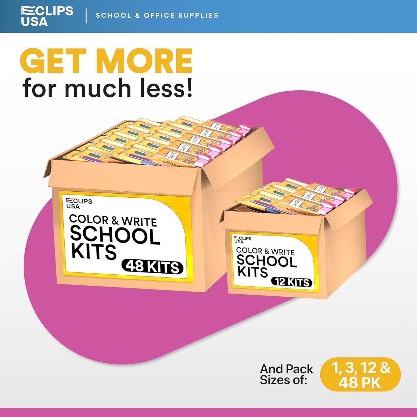 11-Piece Bulk School Supply Kits – 48 Pack Wholesale Back to School Set