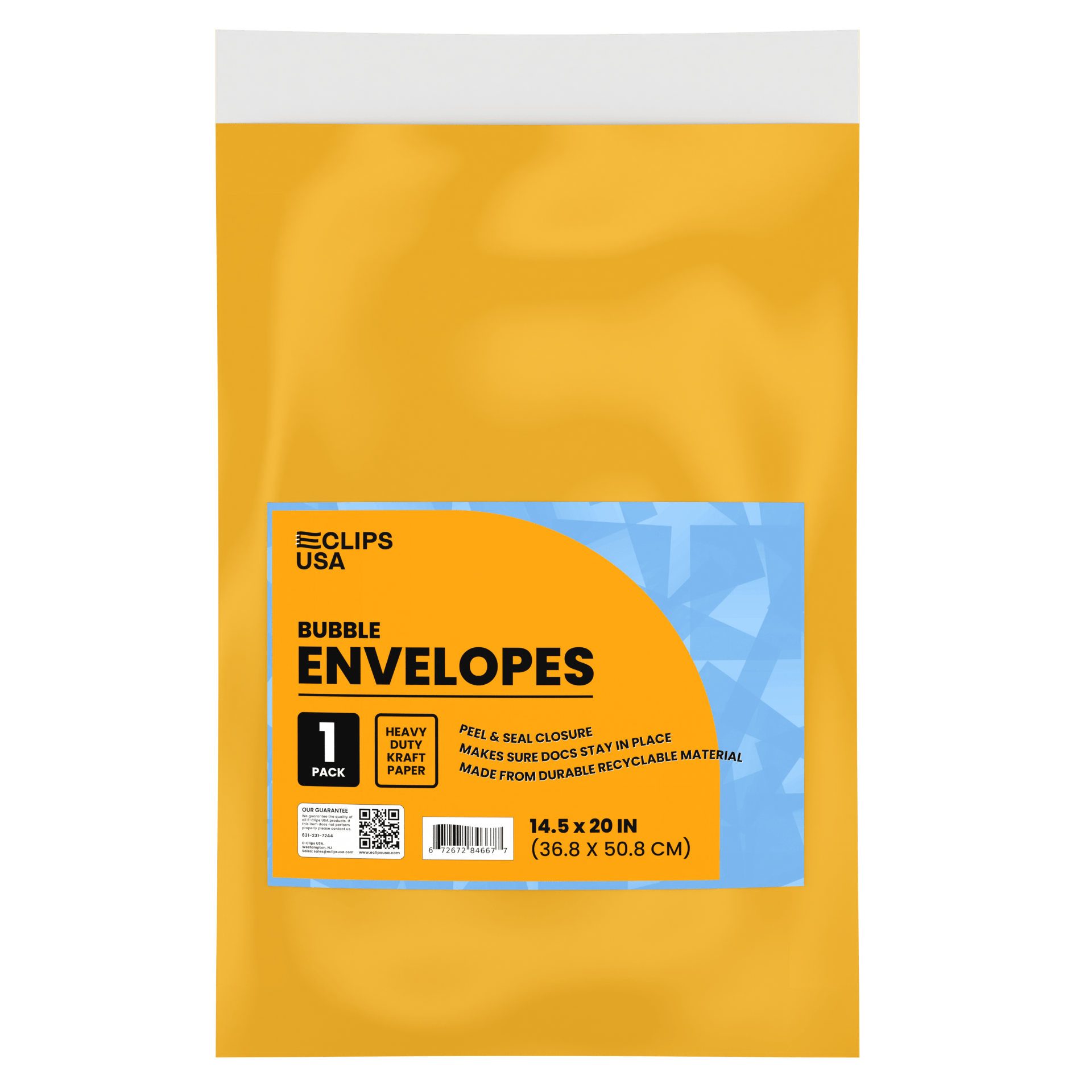 48 Units: E-Clips USA Kraft Padded Bubble Mailer Envelopes