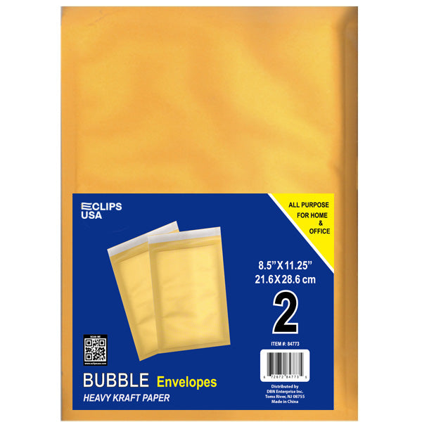 84773: Manila Bubble Envelopes, 8.5x11, 2 Pack