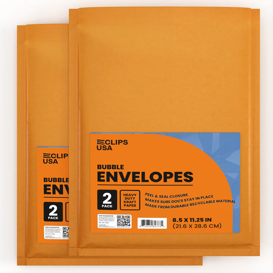 Kraft Padded Bubble Mailer Envelopes - Peel & Seal Closure, 8.5 X 11 Inches, 2-count