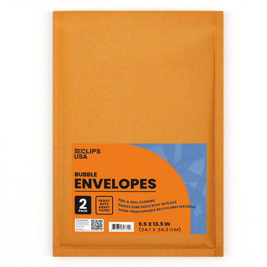 Kraft Padded Bubble Mailer Envelopes - Peel & Seal Closure, 9 X 13 Inches, 2-count