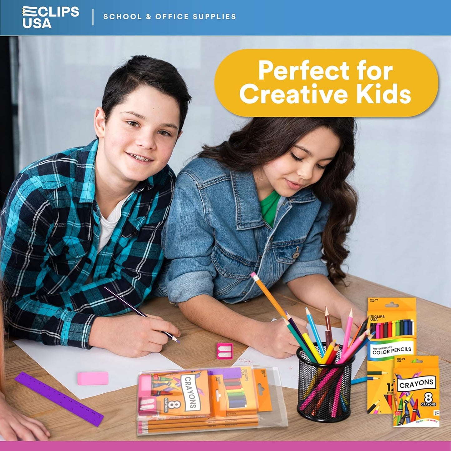 11-Piece Bulk School Supply Kits – 48 Pack Wholesale Back to School Set