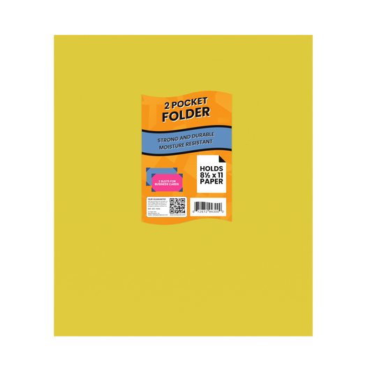 Paper Folders:  (Yellow) Matt (Inside) - Shiny (Outside), No Holes | Case Pack: 100