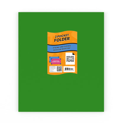 Paper Folders:  With Business Card Slots, (Green), units/100