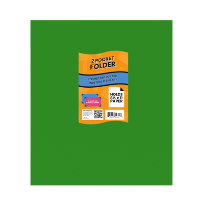 Paper Folders:  With Business Card Slots, (Green), units/100