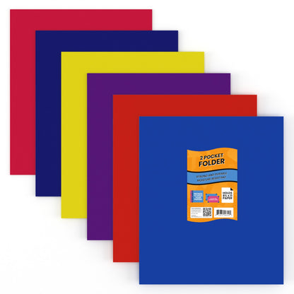 Paper Folders: 3 Prongs, (Assorted Colors), units/100