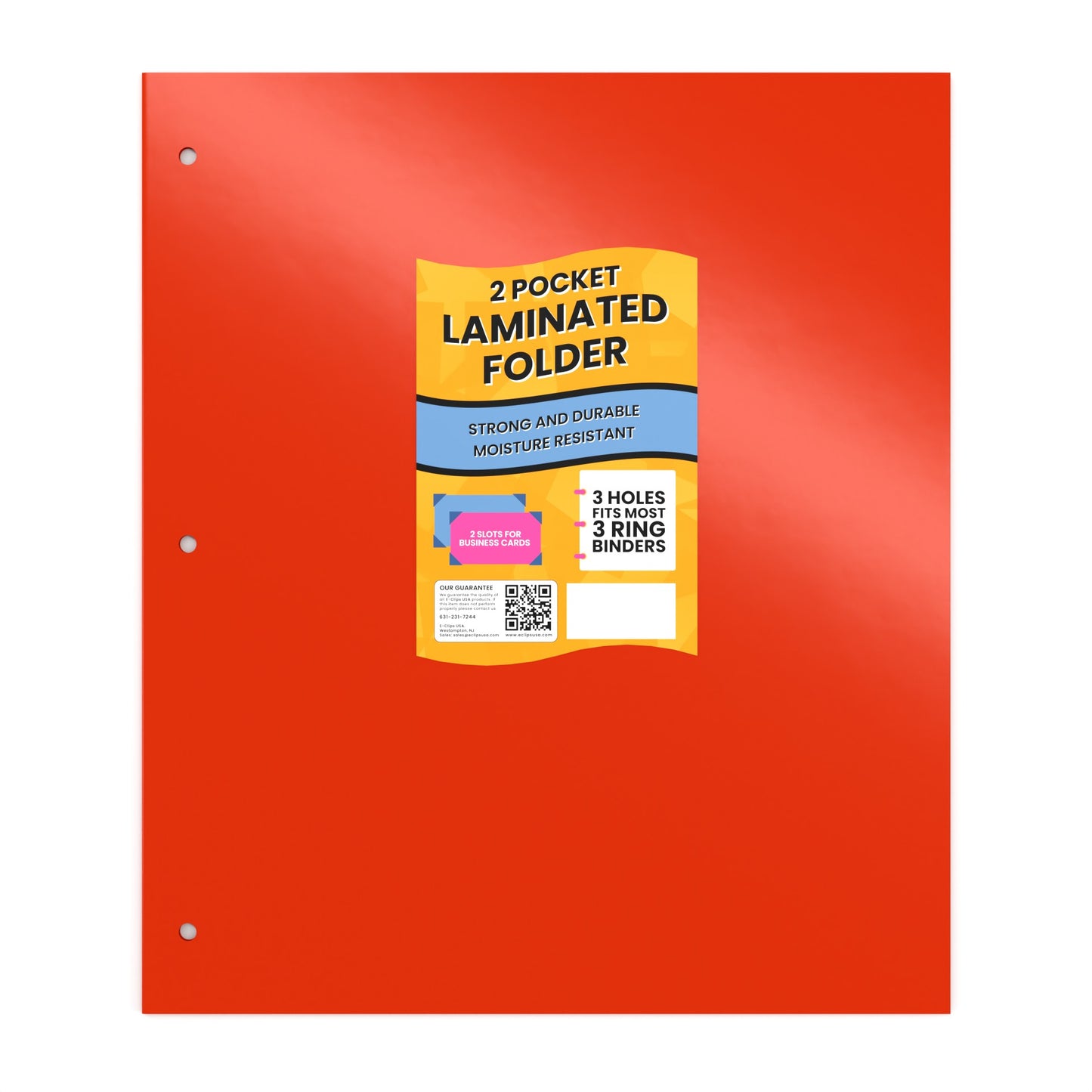 Laminated Paper Pocket Binder Folders - Pocket Divider, 2-pocket Portfolio With Business Card Slots, Assorted Colors